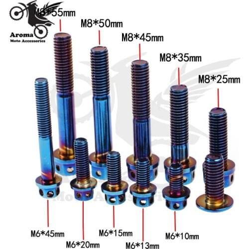 1 pcs top quality M6 M8 scooter nuts bolts install part blue 304 stainless steel moto decal motorbike screw nut motorcycle screw