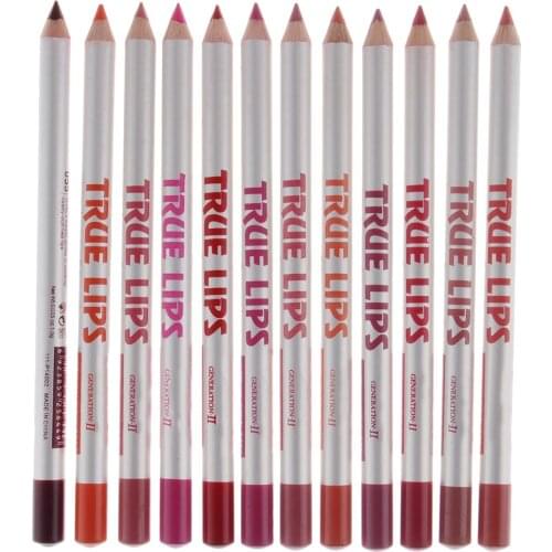 12pcs Coloured Lip Liner Fashion Lipstick Pen Makeup Pencils Long Lasting Pigments Waterproof Matte Lip Liner Lady Lip Liner
