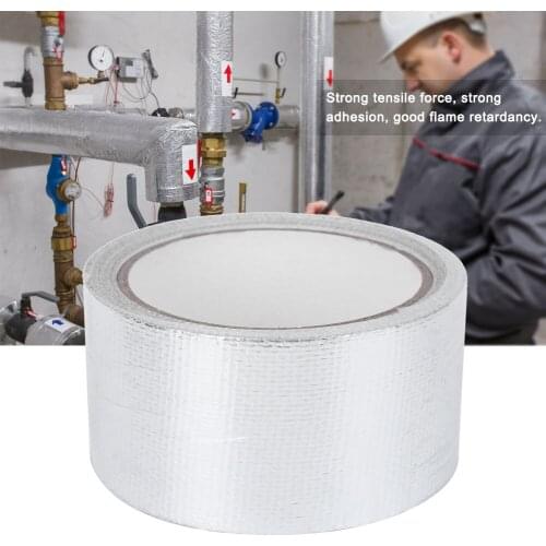 2Pcs 50mmx10m Heat Resistant Sealing Aluminum Foil Tape Flame Retardant Waterproof Adhesive Tape For Pipes Mobile Phone Laptop
