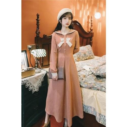 2019 new fashion womens clothing Winter and autumn vintage dress dresses