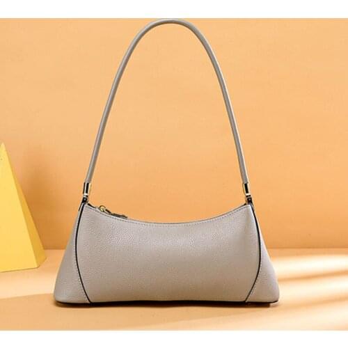 2021 New Fashion Underarm Bag Women Genuine Leather Baguette Female Shoulder Bag Small Ladies Handbags Female Hand Bags Purses