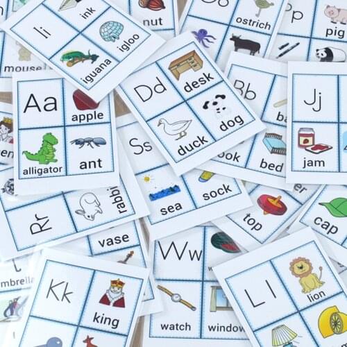 26pcs Children Letters English Early Learning Flash Cards For Kids Educational Word Card Kindergarten Teacher Teaching Aids toys