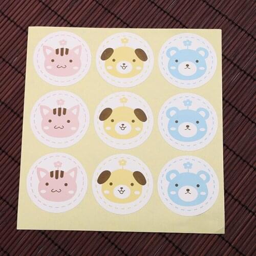 3.5cm 1.37Inch 800Pcs/ Lot " Round Small Bear " Self Adhesive Paper Seal Stickers DIY Gifts Party Bakery Paper Sealing Sticker