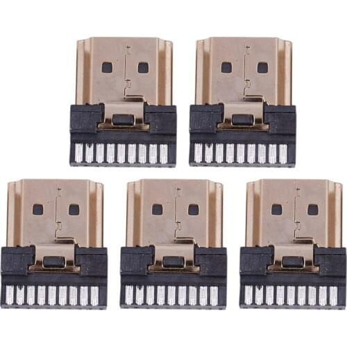 5 Pcs HDMI Male 19 Pins A Type Solder Plug Termination Repair Replace