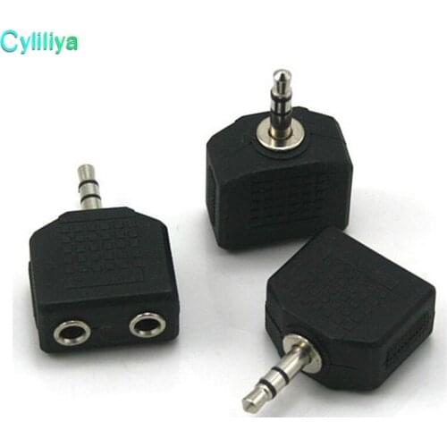 500pcs 3.5mm 1 Male to 2 Female Earphone Headphone Y Splitter Cable Adapter Jack Stereo Audio Adapter