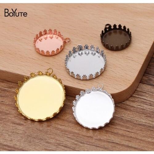 BoYuTe (100 Pieces/Lot) Fit 15MM 20MM 25MM Cabochon Pendant Base Diy Handmade Pendant Blank Tray Bezel Jewelry Accessories
