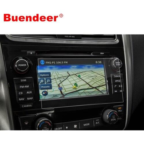 Buendeer For Nissan Altima navigation glass film Car Screen Protector Infotainment Center HD tempered film 7-inch 2014-2018