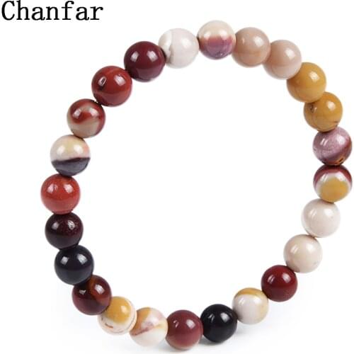 Chanfar New Frost Round MultiColor loose Beads Semi-precious Natural Bracelet Women Men Jewelry