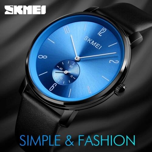 SKMEI Fashion Men Quartz Watch Casual Women Watch Luxury Leather Strap Waterproof Mens Wristwatches Relogio Feminino 1398