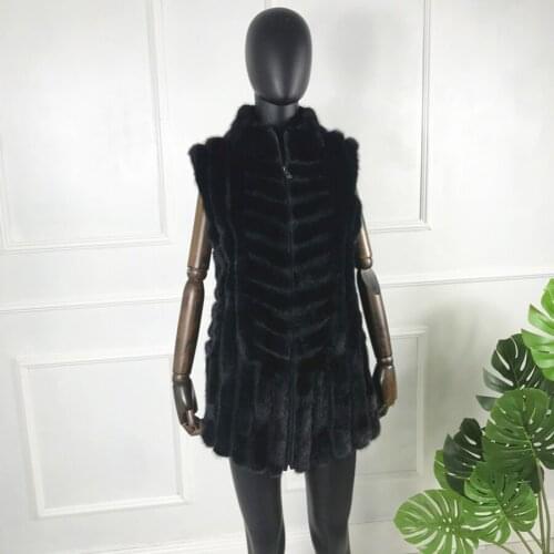Top Selling Natural Mink Fur Vest Jacket Women Autumn Winter Warm Waistcoat High Quality