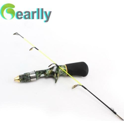 Camouflage cover mini Ice Fishing Rod 50cm 2 Sections Winter Fishing 2.5kg Strength