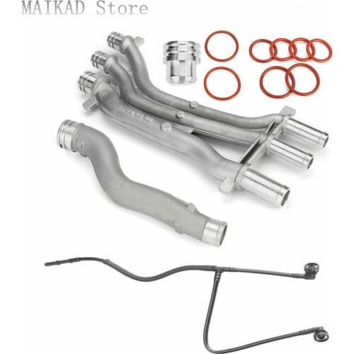 4PCS Coolant Pipe Upgrade/Repair Kit for Porsche Cayenne 955 94810605906 94810623000 94810604907 94810601603