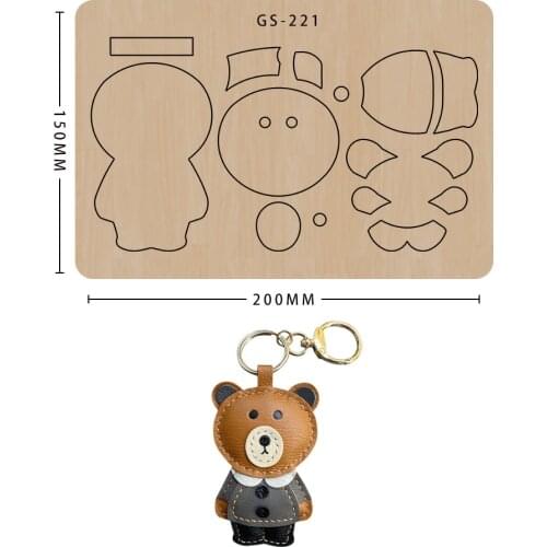 Diy Leather Die-cut Knife Mould Keychain Scrapbook Pendant Wood Mold Cute Bear Crafts Suitable For Sizzix Big Shot Machines