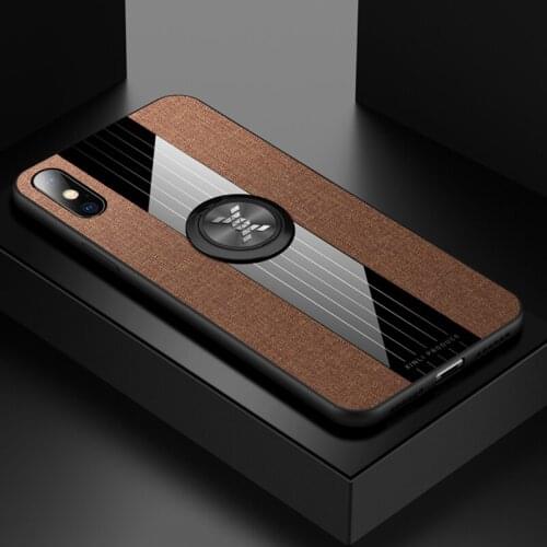 Magnetic Car Holder Case For iPhone 12 11 Pro X XR XS Max Soft Frame Cloth Finger Ring Shockproof Cover For iPhone 6 6S 7 8 Plus