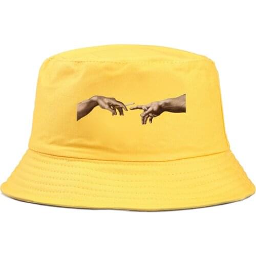 MICHELANGELO Funny Print Bucket Hat men Cotton Fishing Hunting Cap Outdoor Beach Fisherman Panama Womens Bucket Hat