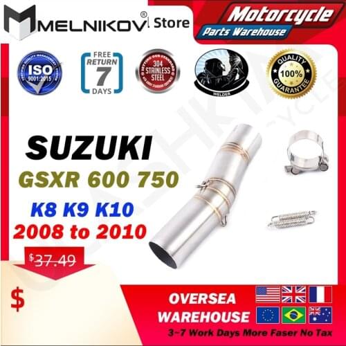 Motorcycle Full Exhaust Middle Link Pipe Slip On For Suzuki GSXR600 Gsxr700 Gsxr750 k7 GSX R700 R750 R600 GSXR 600 700 750