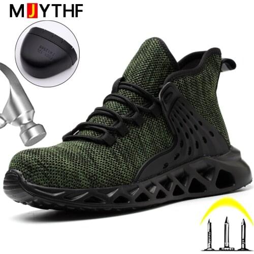 2022 New Shoes Safety Boots Men Steel Toe Shoes Work Sneakers Anti-smash Anti-stab Indestructible Shoes Footwear Mens Boots 49
