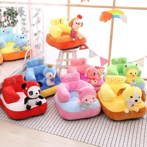 Stuffed Plush Toddler Animal Sofa Toys Kawaii Cute Animal Cartoon Sofa Plush Toys For Boys and Girls Birthday Christmas Gifts