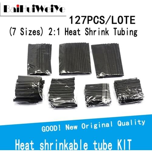 127PCS/LOTE Heat Shrink Sleeving Tube Tube Assortment Kit Electrical Connection Electrical Wire Wrap Cable Waterproof Shrinkage