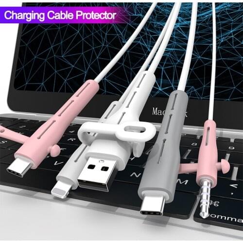 Cable organizer Cord management For Samsung Charger Cable holder Ties cable winder Clip For Earphones Charging Cable Protector