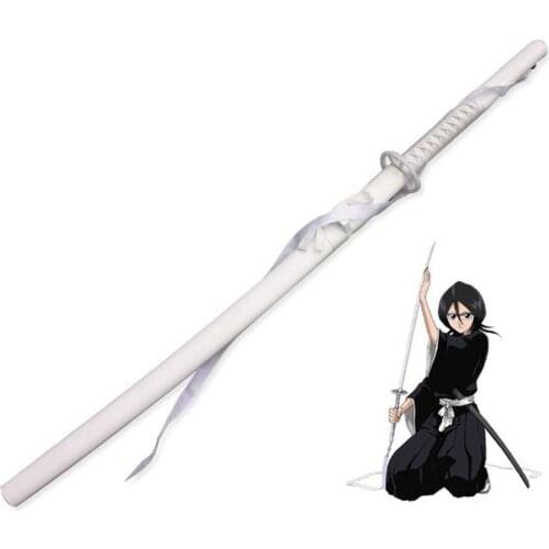 BLEACH Rukia Kuchiki Sode No Shirayuki White Wooden Katana Sword Weapons Props For Halloween Fancy Stage Performance Props