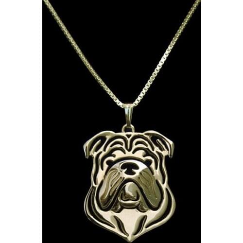 Cartoon Boho Chic Alloy Hollow Pet Pendant English Bulldog Necklace beautiful christmas gift