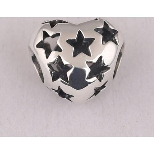 Authentic S925 Silver Charms Bead fit Lady Bracelets & Bangles Stars Love Heart Charm DIY Jewelry