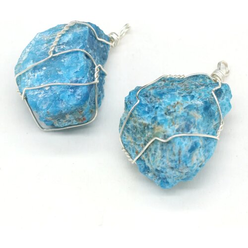 Natural Stone Pendants Irregular Original Raw Blue Crystal Stone Necklace Accessories Charm for Jewelry Making Bracelet Gift