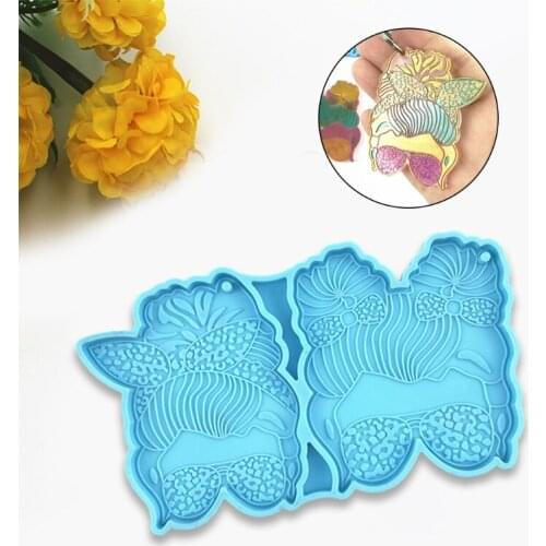 DIY 5477 Glasses Girl Keychain Silicone Epoxy Mold DIY Keychain Pendant Jewelry Crafting Mould for Valentine Love Gift