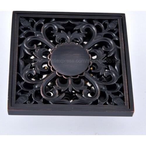 Floor Drains Oil Rubbed Bronze Shower Floor Drain Bathroom Deodorant Square Floor Drain Strainer Cover Grate Waste zhr086
