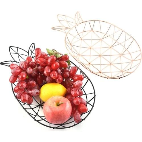 1Pc Hollow Fruit Basket Wronght Iron Fruits Dish Tray Large Capacity Household Table Desktop Snack Cookies Trays Storage Basket
