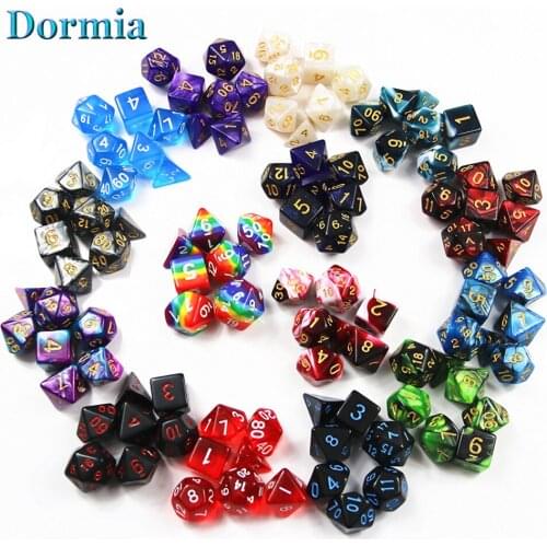 15 set Assorted Polyhedral Dice with Velvet Bag D4 D6 D8 D% D10 D12 D20,for DnD RPGs Board Games