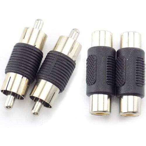 2pcs Dual RCA Male to male female to female Audio Connector Adapter Plug video Coupler AV cable for CCTV camera