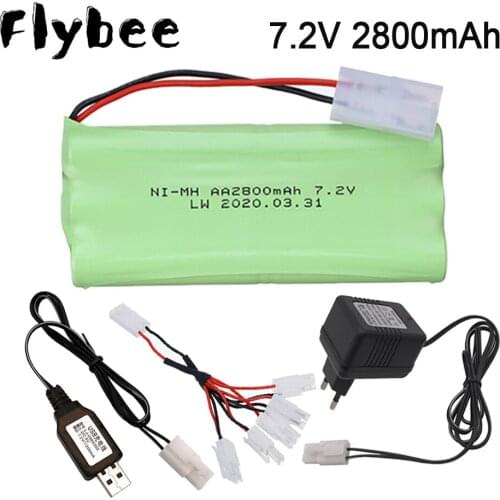 2800mah 7.2v Ni-MH Battery With Charger set For Rc toys Cars Tanks Trains Robots Guns Boats NiMH Battery AA 7.2v Battery Pack