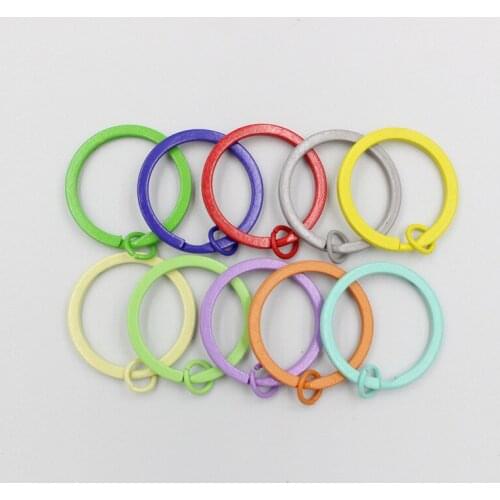 20pcs/lot Colorful Split Ring Circle 30mm Key Chain Ring Connector Keychain for DIY Keyring Findings Accessories