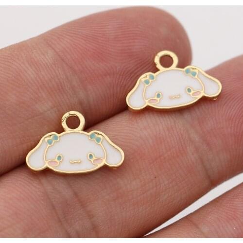 5Pcs Enamel Gold Color Rabbit Charm Pendant for Jewelry Making Earrings Bracelet Necklace Accessories DIY Findings
