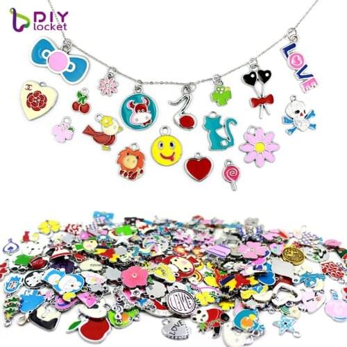 50pcs Wholesale Enamel Charm &Pendant For DIY Necklace And bracelet Accessories Jewelry LSFE40