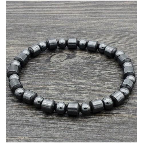 8mm dh4 adjusted Charm nature stone hematite Bracelet Healing Balance Prayer Reiki Chakra Buddha Yoga Bangles