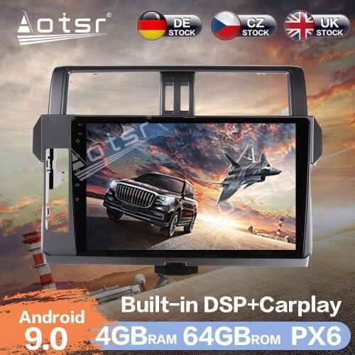 Aotsr Android 9.0 4GB ROM Car Radio GPS Navigation Car Auto Stereo Video HD Multimedia DVD Player For Toyota Prado 2010 - 2013