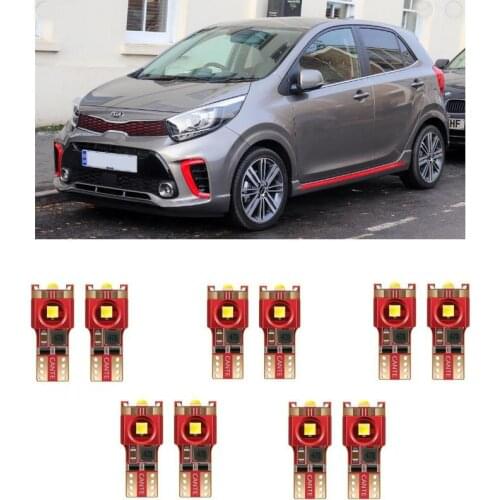 10pc w5w Car LED lighting For Kia Picanto Carnival niro amanti borrego cadenza forte k900 rondo sedona interior light kit