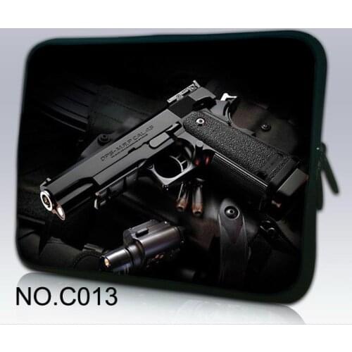 Black Gun Laptop Sleeve Bag for Macbook Air 13 Case A1932 Retina Pro 13 Air 13.3 A1466 Zipper Notebook Handbag Women Men Cover