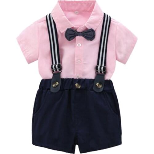 Kids Fashion Baby Boys Clothes Summer Gentleman Children Boys 1-6 Years Birthday Wedding Boy Infant Clothing T-Shirt+Pants Suit