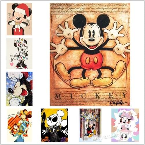 Disney 5D DIY Diamond Painting Mickey Mouse Full Square Diamond Embroidery Animals Mosaic Rhinestone Pictures Home Wall Decor