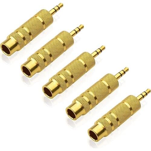 Guitar Gold Plated 3.5mm 1/8 inch Male to 6.3mm 1/4 inch Female Stereo Jack Cable Connector Adapter Converter Microphone Audio