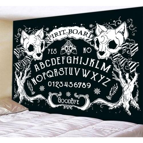 Black and white skull bee cat tapestry home decoration art tapestry bohemian decoration hippie background wall sofa blanket