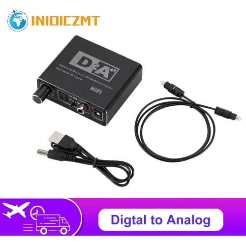 Hifi DAC Digital To Analog Audio Converter RCA 3.5mm Headphone Amplifier Toslink Optical Coaxial Output Portable DAC