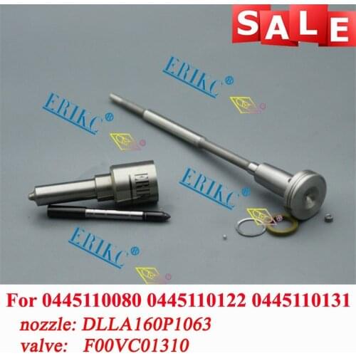 ERIKC Overhaul Repair Kits Include Nozzle DLLA160P1063 Valve F 00V C01 310 Etc For Common Rail Injector 0445110131 (0986435084)