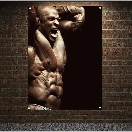 Ronnie-Coleman Man Muscular Body Poster Wall Hanging Workout Bodybuilding Banner Fitness Exercise Tapestry Painting Gym Decor