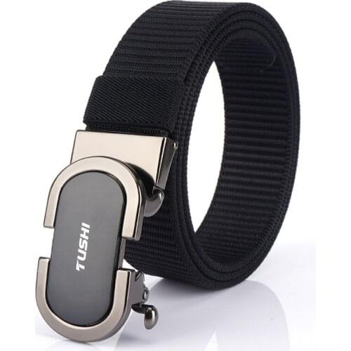 Medyla2020 new mens belt personalized design automatic buckle canvas belt thickened nylon belt wild casual outdoor belt 3.5cm