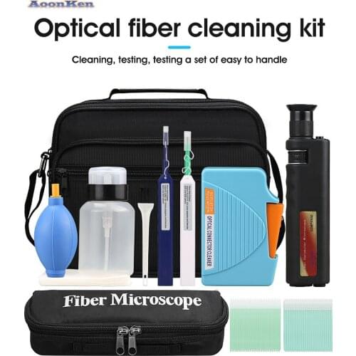 12 Piece Set Fiber cleaning tools Fiber Cleaning Kit Network Testing Tool with Fiber Inspection Microscope